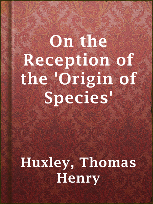 Cover image for On the Reception of the 'Origin of Species'